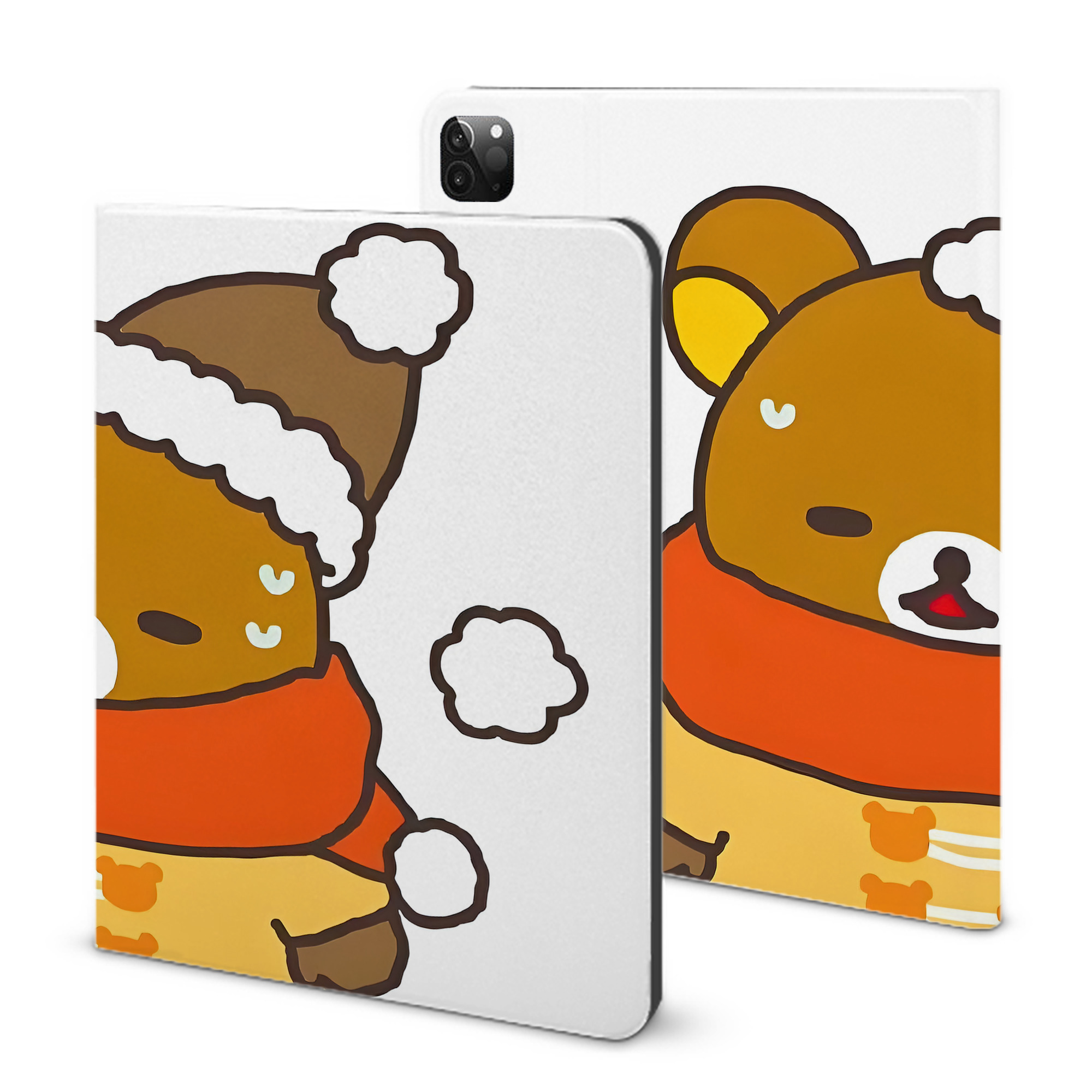 （画像用） リラックマ リラックマ キイロイトリ Rilakkuma Korilakkuma Kiiroitori IPadケース ペンホルダー付き ブックスタイルデザイン